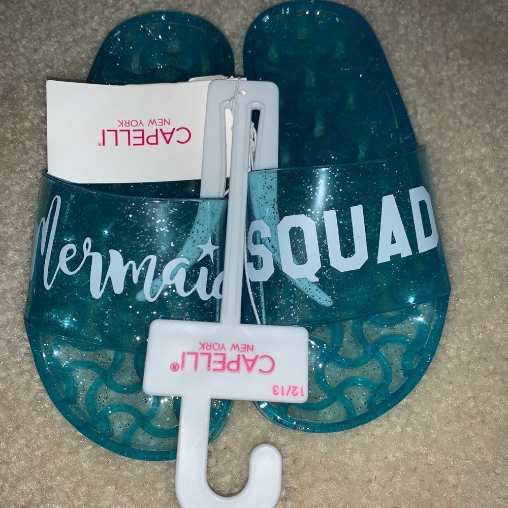 Girls sandals size 11/12 mermaid squad
